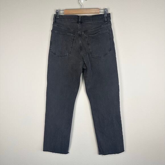 MADEWELL | The '90s Straight Crop Jean Benley Wash Stretch Raw Hems | Size 28 - Picture 6 of 11
